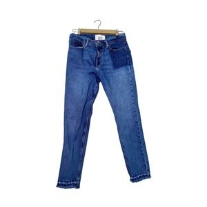 BDG Women Dad Slim Tapered Fit Blue Denim Jeans Raw Hem 30x30